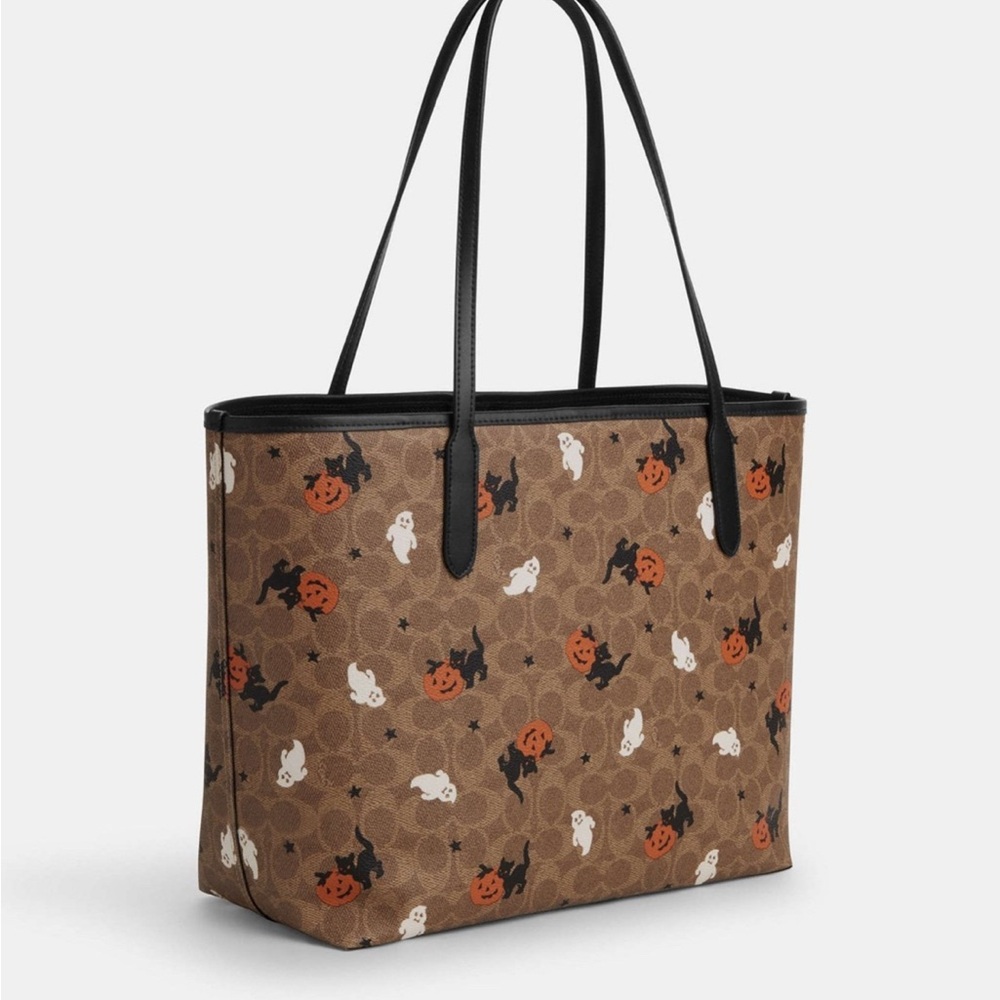 Coach City Tote In Signature Canvas With Halloween Print CW450 - Picture 13 of 13